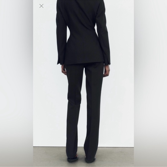 CONTRASTING SATIN EFFECT WAIST DETAIL PANTSBLACK 0/2290/507/800 - Picture 5 of 5